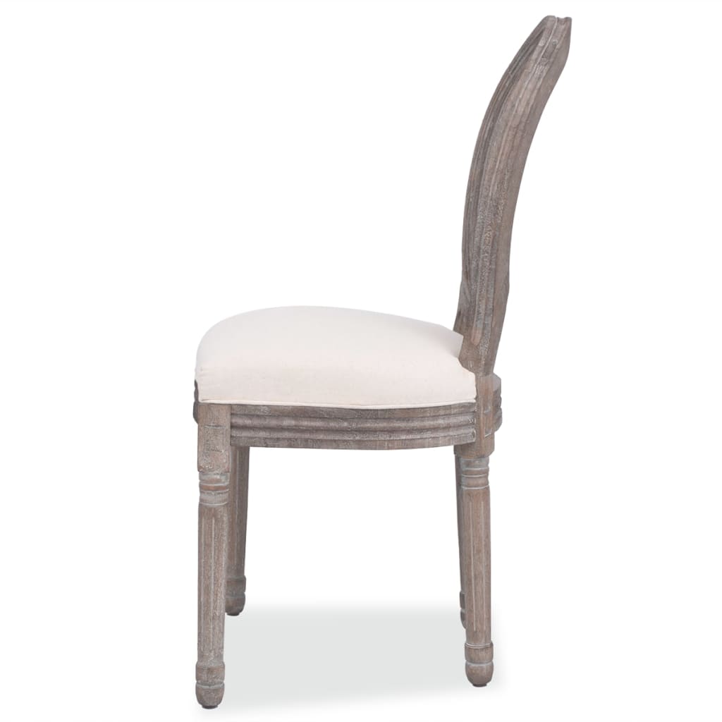 Dining Chairs 2 pcs Cream Fabric