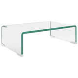 TV Stand/Monitor Riser Glass Clear 40x25x11 cm - Front View