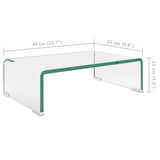 TV Stand/Monitor Riser Glass Clear 40x25x11 cm - Rear View