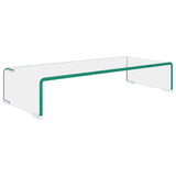 TV Stand/Monitor Riser Glass Clear 60x25x11 cm - Front View