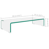 TV Stand/Monitor Riser Glass Clear 60x25x11 cm - Rear View