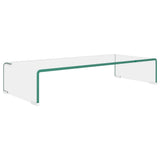 TV Stand/Monitor Riser Glass Clear 70x30x13 cm - Front View