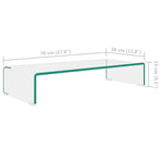TV Stand/Monitor Riser Glass Clear 70x30x13 cm