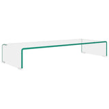TV Stand/Monitor Riser Glass Clear 80x30x13 cm - Front View