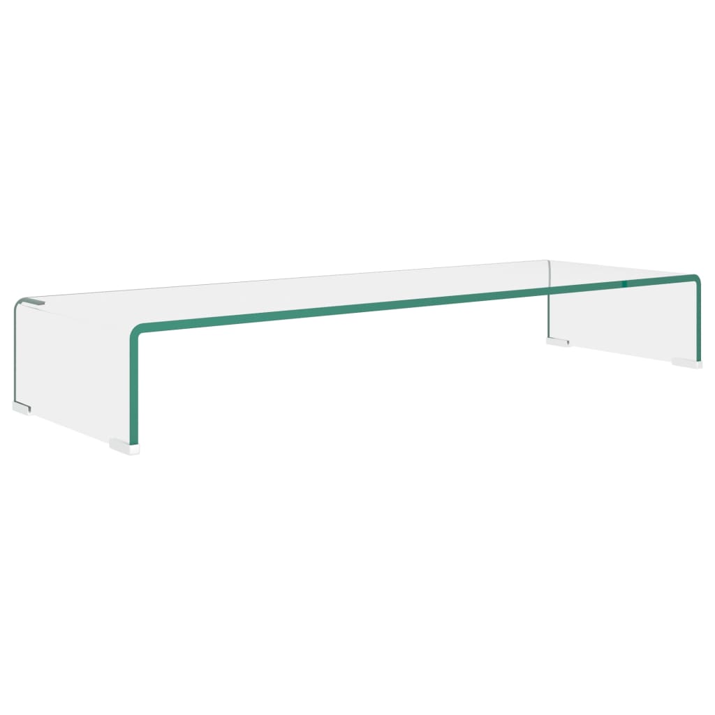 TV Stand/Monitor Riser Glass Clear 90x30x13 cm