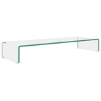 TV Stand/Monitor Riser Glass Clear 90x30x13 cm