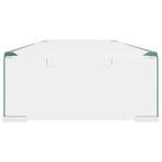TV Stand/Monitor Riser Glass Clear 90x30x13 cm