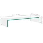 TV Stand/Monitor Riser Glass Clear 90x30x13 cm