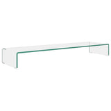 TV Stand/Monitor Riser Glass Clear 110x30x13 cm - Front View
