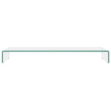 TV Stand/Monitor Riser Glass Clear 110x30x13 cm - Side View