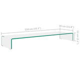 TV Stand/Monitor Riser Glass Clear 110x30x13 cm