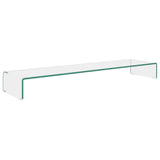 TV Stand/Monitor Riser Glass Clear 120x30x13 cm - Front View