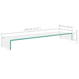 TV Stand/Monitor Riser Glass Clear 120x30x13 cm