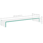 TV Stand/Monitor Riser Glass Clear 120x30x13 cm