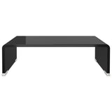 TV Stand/Monitor Riser Glass Black 40x25x11 cm - Side View