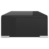TV Stand/Monitor Riser Glass Black 40x25x11 cm - Top-Down View