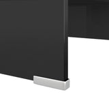 TV Stand/Monitor Riser Glass Black 40x25x11 cm - 45-Degree Angle