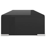 TV Stand/Monitor Riser Glass Black 60x25x11 cm