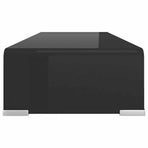 TV Stand/Monitor Riser Glass Black 60x25x11 cm