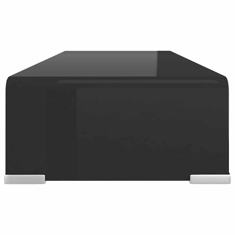 TV Stand/Monitor Riser Glass Black 60x25x11 cm