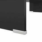 TV Stand/Monitor Riser Glass Black 60x25x11 cm
