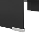 TV Stand/Monitor Riser Glass Black 60x25x11 cm - 45-Degree Angle
