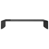 TV Stand/Monitor Riser Glass Black 70x30x13 cm - Side View