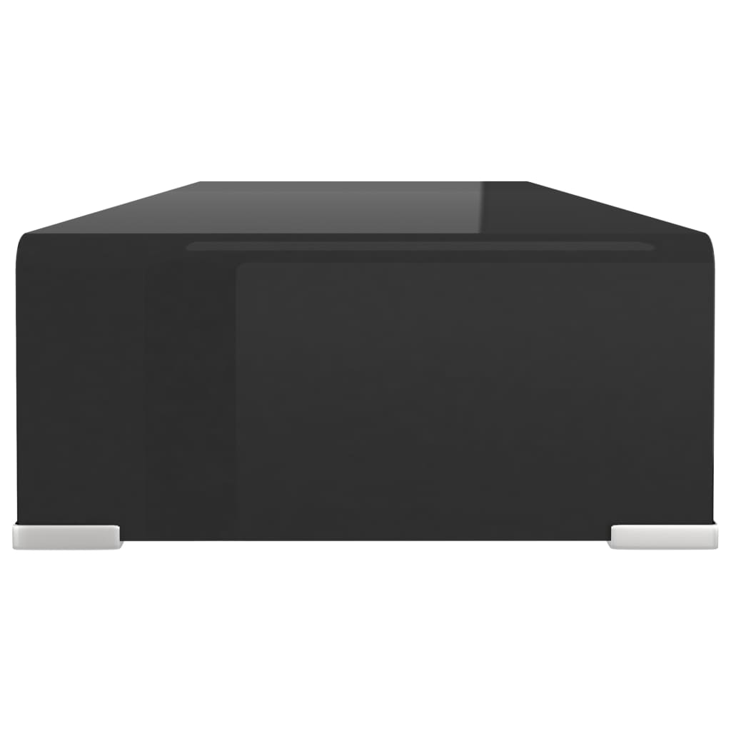 TV Stand/Monitor Riser Glass Black 70x30x13 cm