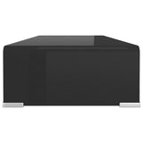 TV Stand/Monitor Riser Glass Black 70x30x13 cm