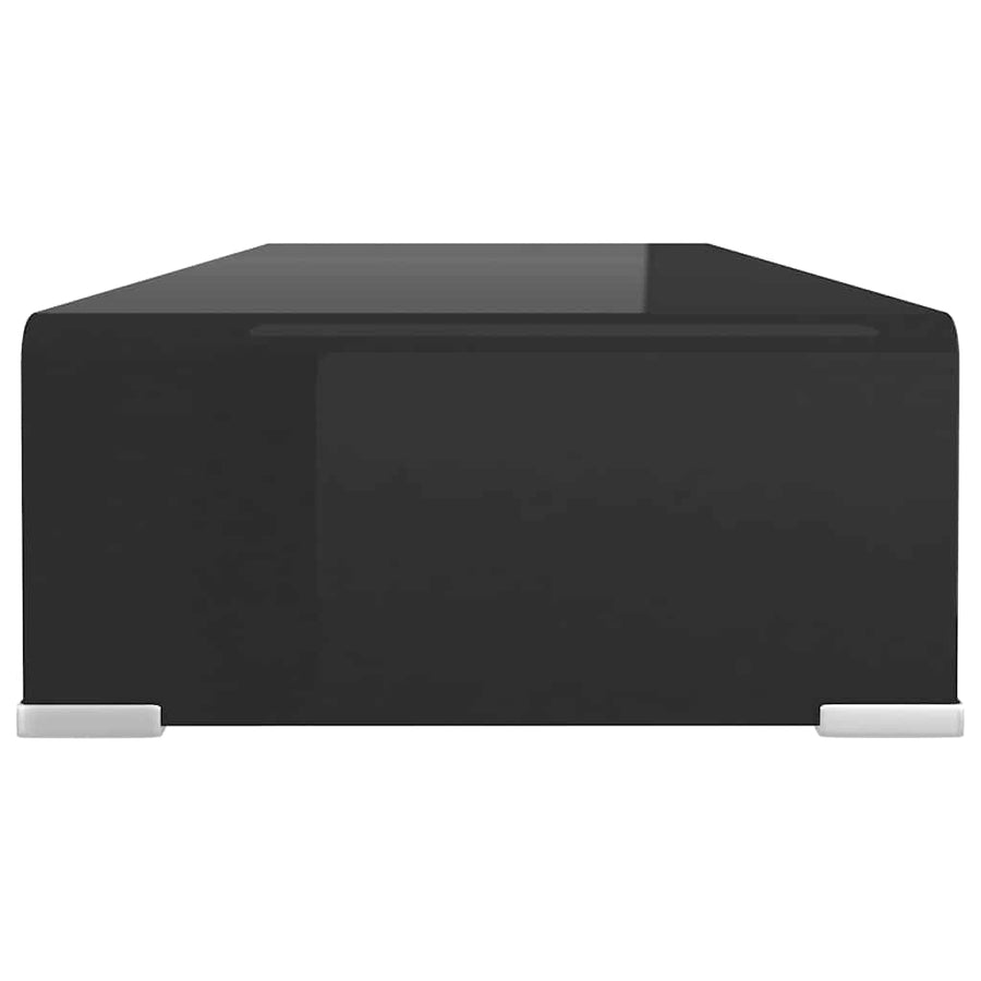 TV Stand/Monitor Riser Glass Black 70x30x13 cm