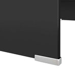 TV Stand/Monitor Riser Glass Black 70x30x13 cm