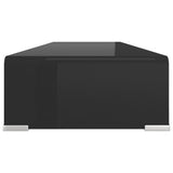 TV Stand/Monitor Riser Glass Black 90x30x13 cm - Top-Down View