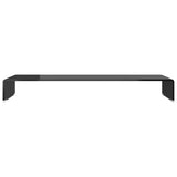 TV Stand/Monitor Riser Glass Black 100x30x13 cm - Side View