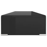 TV Stand/Monitor Riser Glass Black 100x30x13 cm - Top-Down View