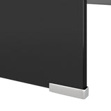 TV Stand/Monitor Riser Glass Black 120x30x13 cm - 45-Degree Angle