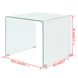 Coffee Table Tempered Glass 49.5x50x45 cm Clear - Rear View