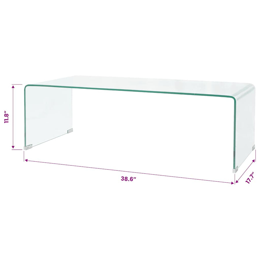 Coffee Table Tempered Glass 98x45x30 cm Clear