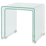 Two Piece Nesting Table Set Tempered Glass Clear - Side View