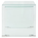 Two Piece Nesting Table Set Tempered Glass Clear - 45-Degree Angle