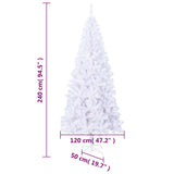 Artificial Christmas Tree L 240 cm White - Close-Up Angle