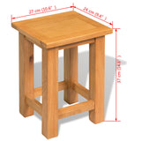 End Table 27x24x37 cm Solid Oak Wood - 45-Degree Angle