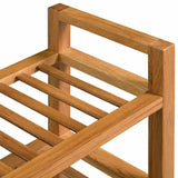 Shoe Rack with 3 Shelves 100x27x60 cm Solid Oak Wood - Top-Down View