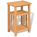 End Table with Magazine Shelf 27x35x55 cm Solid Oak Wood - Front View