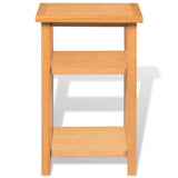 End Table with Magazine Shelf 27x35x55 cm Solid Oak Wood - Side View