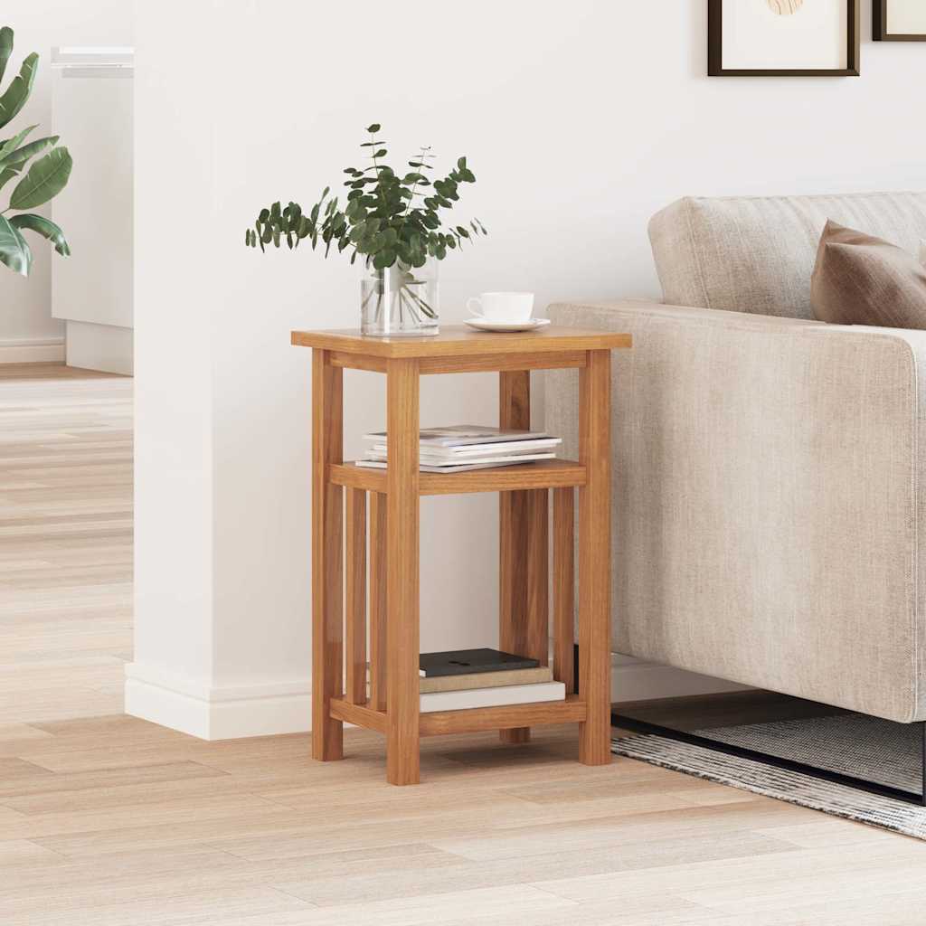 End Table with Magazine Shelf 27x35x55 cm Solid Oak Wood
