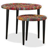 Coffee Table Set 2 Pieces Chindi Weave Details Multicolour - Side View
