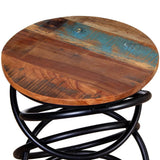 End Table Solid Reclaimed Wood - Side View