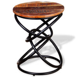 End Table Solid Reclaimed Wood - Rear View