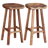 Bar Stools 2 pcs Solid Acacia Wood - 45-Degree Angle