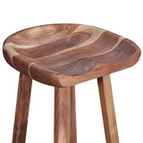 Bar Stools 2 pcs Solid Acacia Wood - Close-Up Angle
